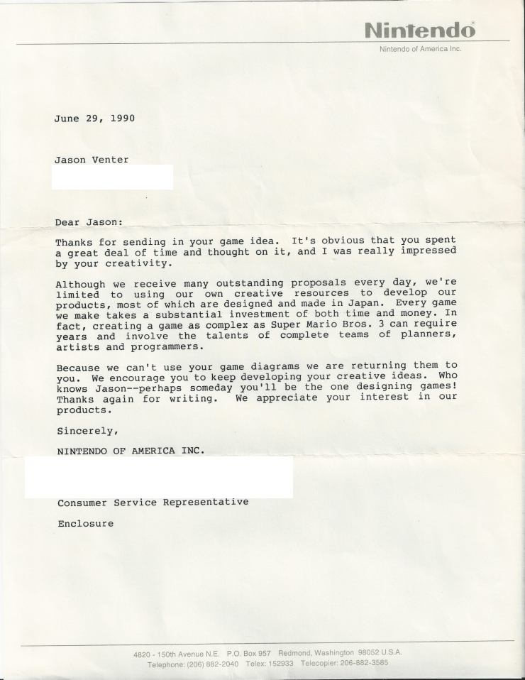 Nintendo of America game design response