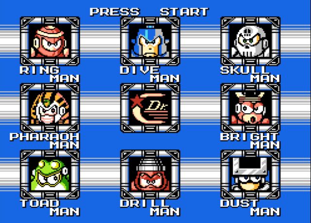 Mega Man 4 screenshot - Robot Masters