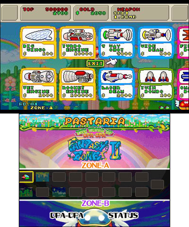 3D Fantasy Zone II W (3DS) image