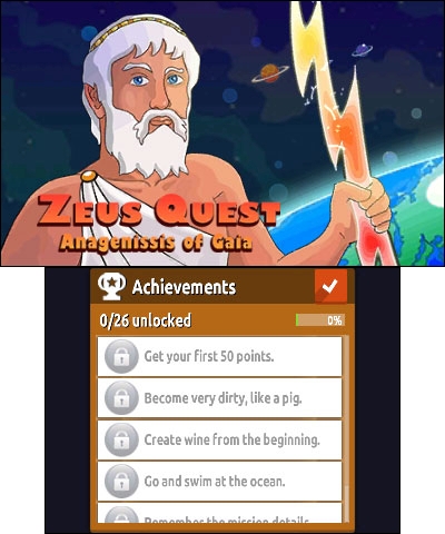 Zeus Quest Remastered: Anagennisis of Gaia (3DS) image