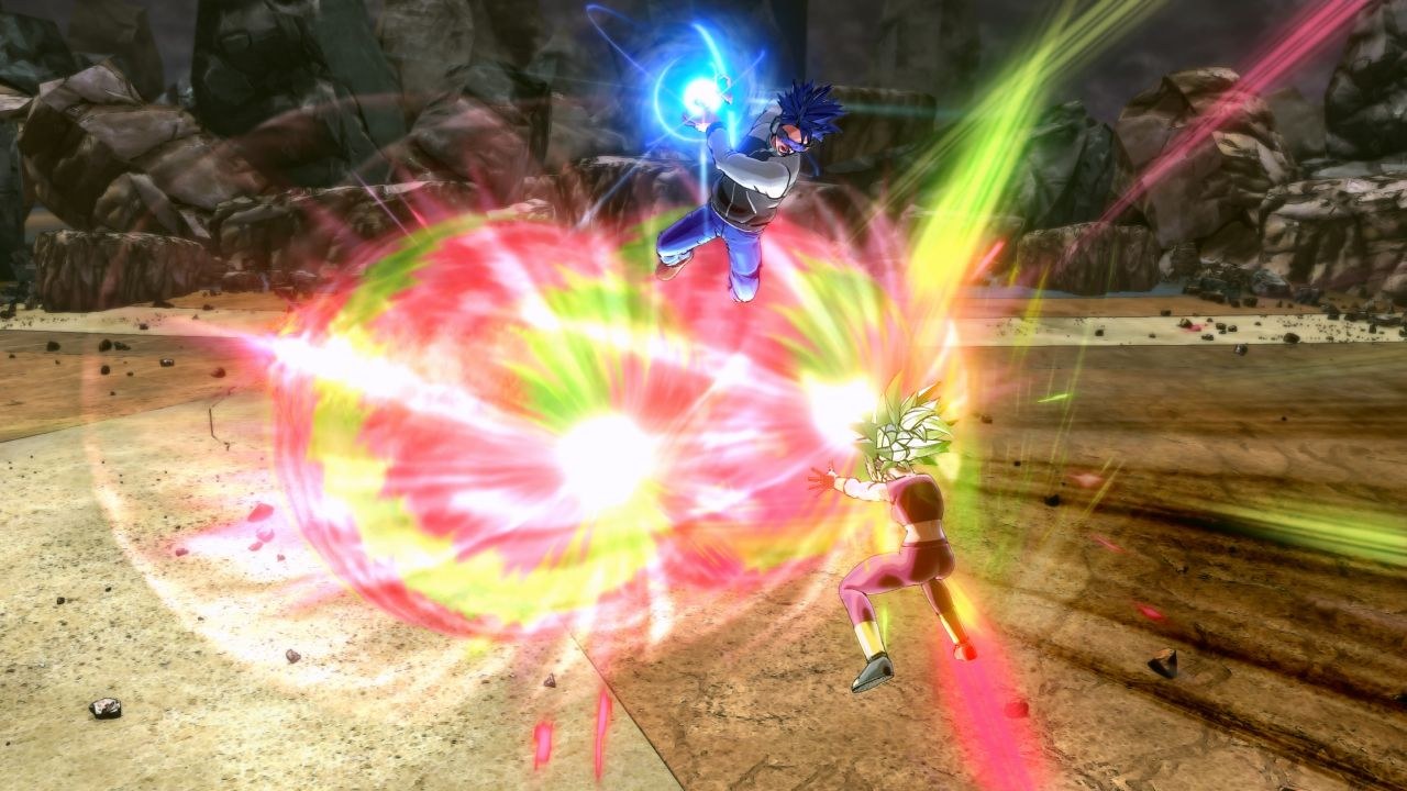 The Divine Kamehameha move has been deployed, resulting in a huge explosion of light between the combatants.