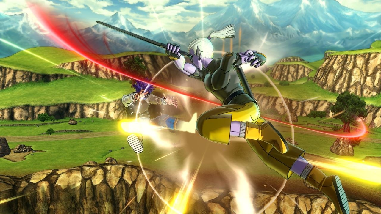 A normal attack between two airborne combatants, battling over grassy steppes.