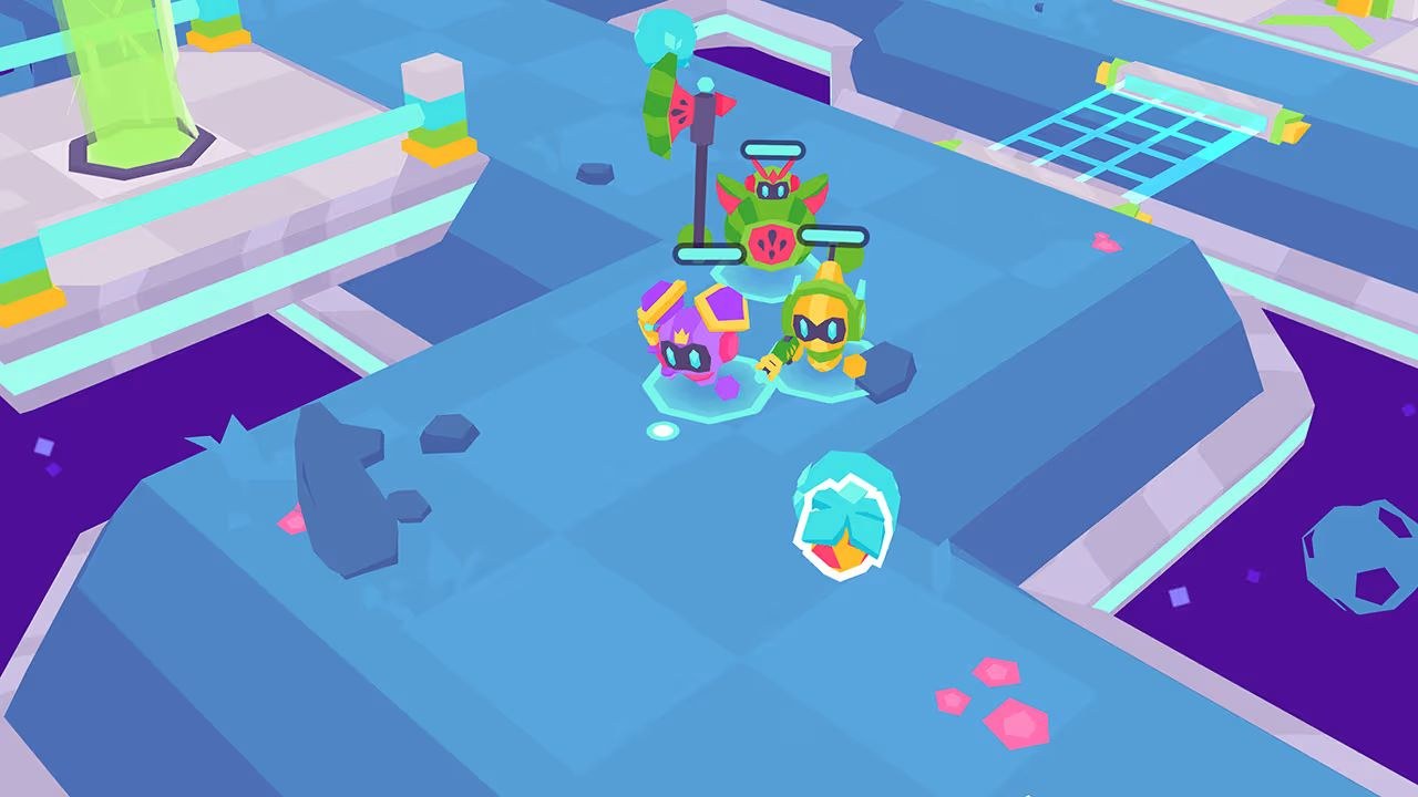 Several critters run along a raised ledge with canal water flowing around their platform.