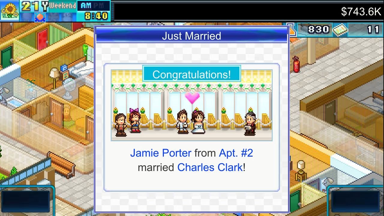 An announcement that Jamie Porter from Apartment 2 has married Charles Clark.