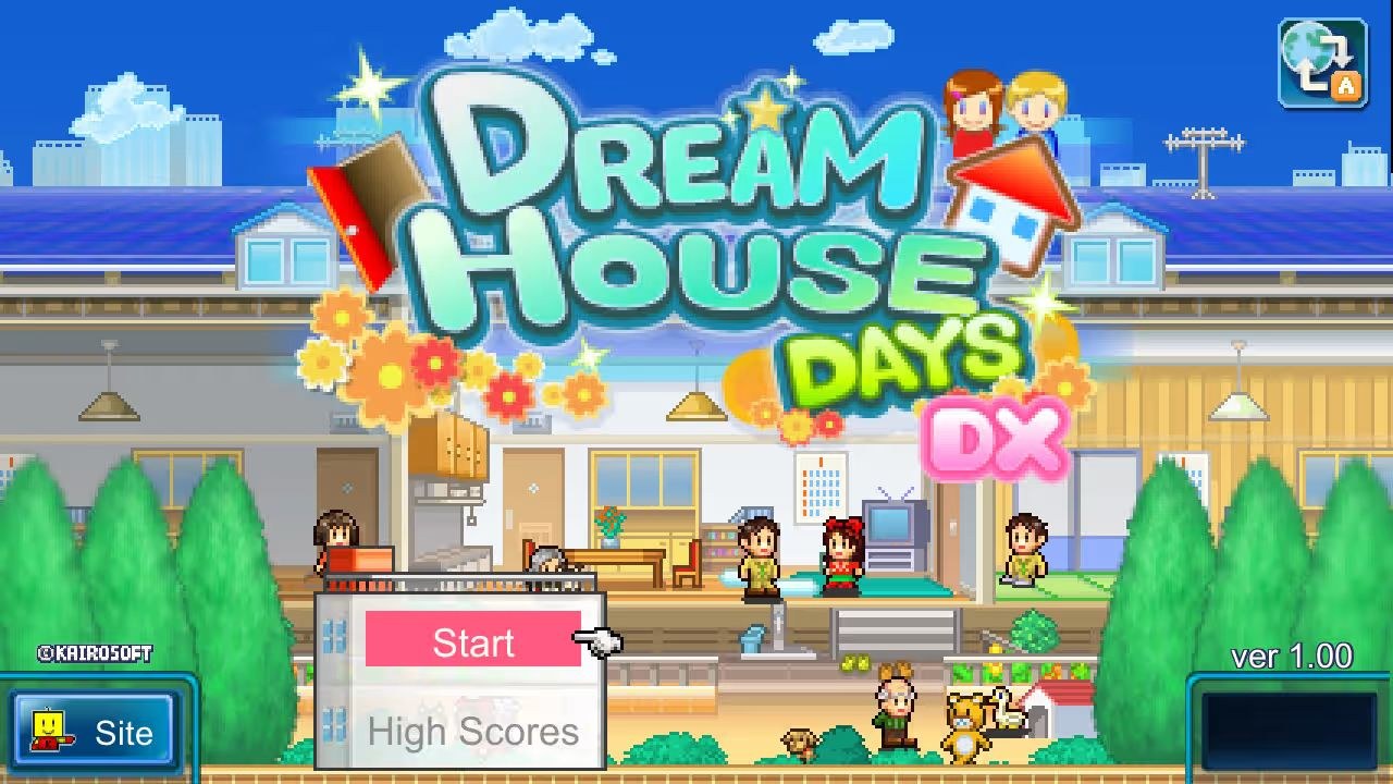 The title screen depicts two characters facing each other in an apartment while other characters stand outside and in the next units.